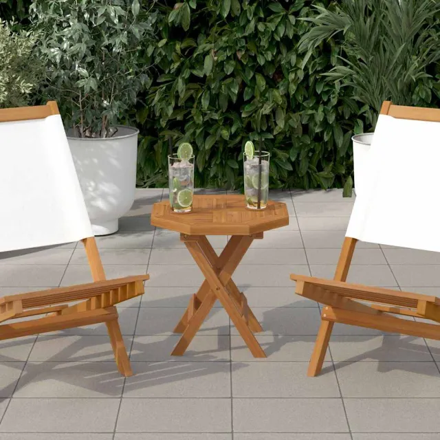 vidaXL Tafelblad achthoekig 40x40x2,5 cm massief teakhout bruin, foto 2