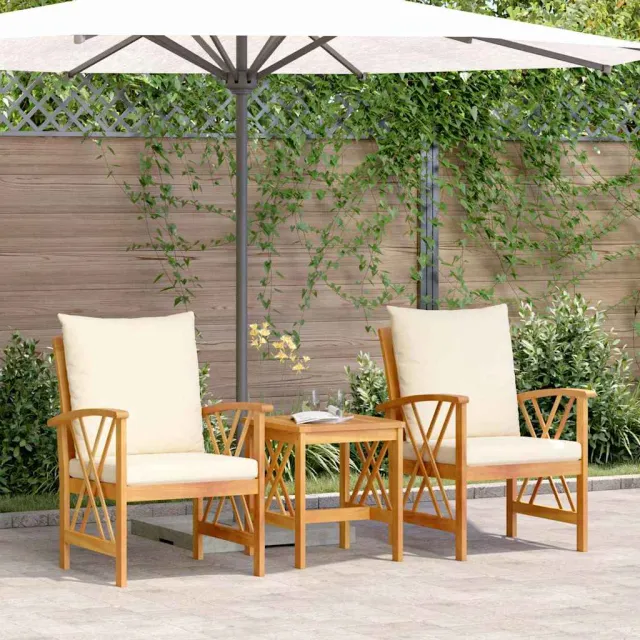 vidaXL Tuinbankenset 3 st Olie naturel Massief Acaciahout Bruin