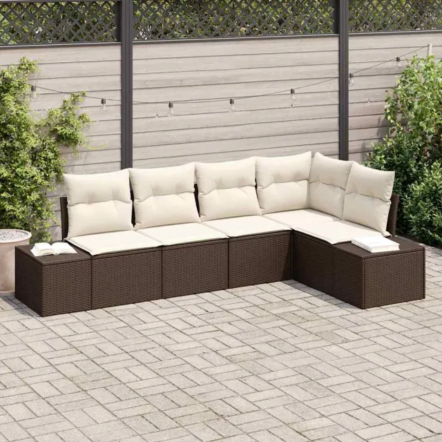 vidaXL Tuin Sofa Set 5 st Bruin poly rattan, foto 2
