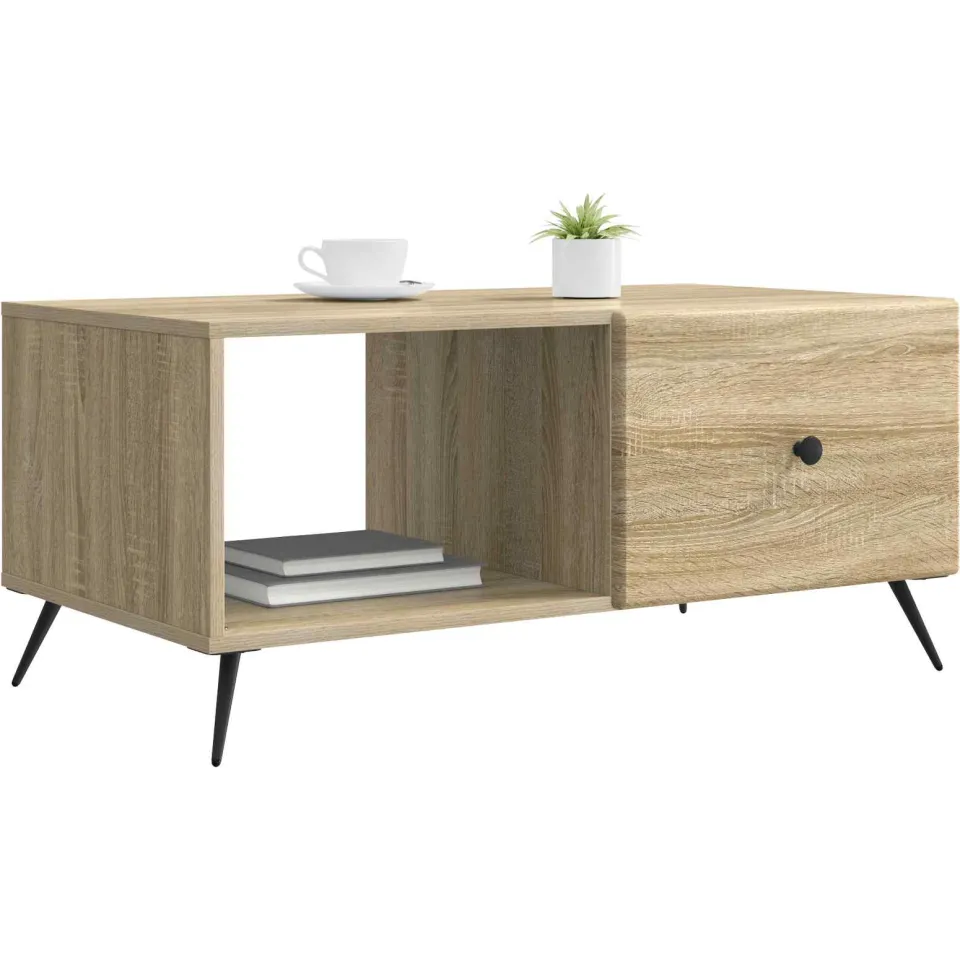 vidaXL Salontafel Sonoma Eiken 90 x 50 x 40 cm Bewerkt hout Bruin