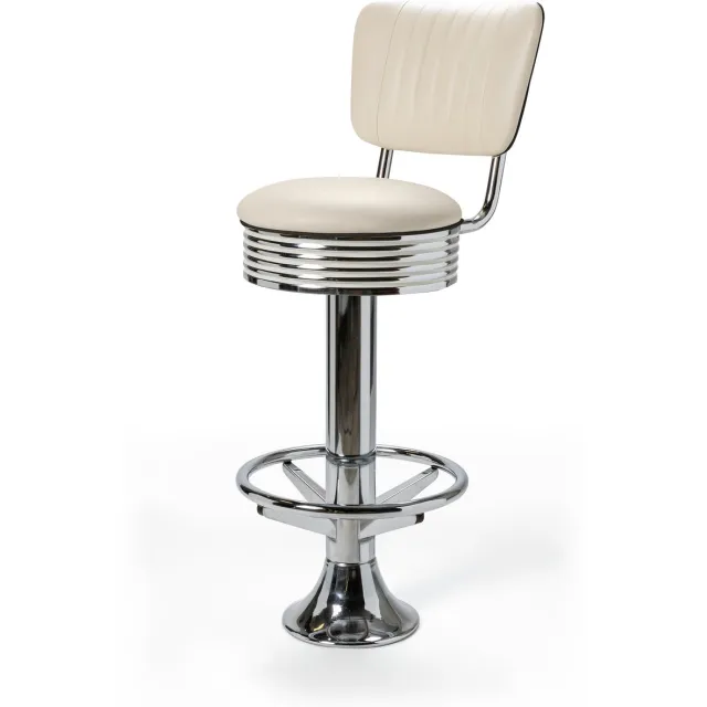 Bel Air Furniture Casey Barstool Backrest & Footring BP 77 Chrome wit