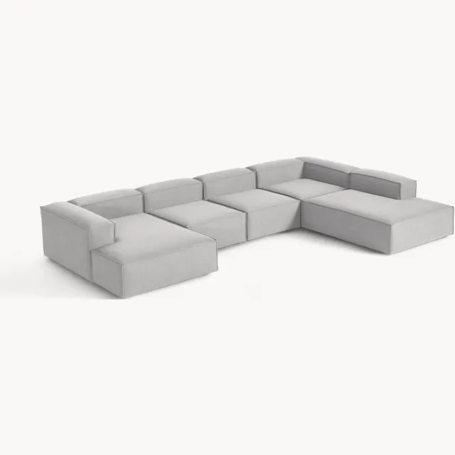 Westwing Collection Modulaire U-bank Lennon grijs