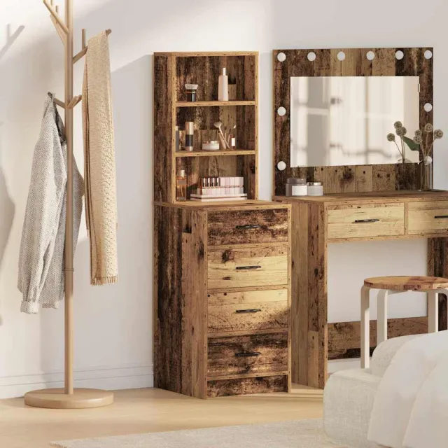 vidaXL Highboard Oud hout 40 x 41 x 135 cm Bewerkt hout Bruin