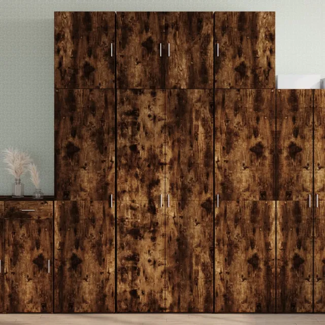 vidaXL Hoge kast 80x42,5x249 cm bewerkt hout gerookt eikenkleurig Bruin