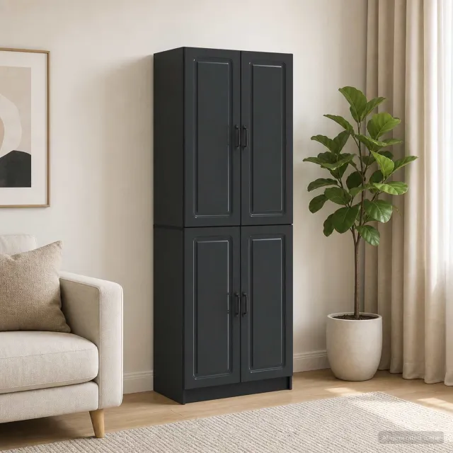 vidaXL Kastenset 2 st Zwart 66 x 34,5 x 87 cm Bewerkt hout, foto 2