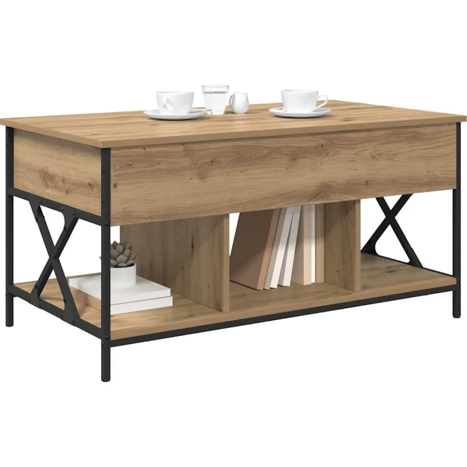 vidaXL Salontafel Artisan Eiken 100 x 55 x 48.5 cm Bewerkt hout Bruin