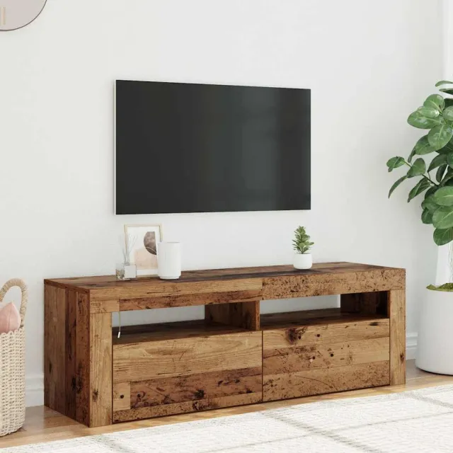 vidaXL Tv-meubel met LED 120x35x40 cm bewerkt hout oud hout bruin, foto 2