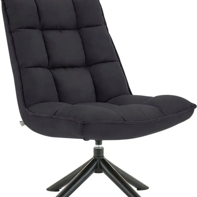Notio Living Nelly-Loungestoel in Antraciet Microfiber Grijs