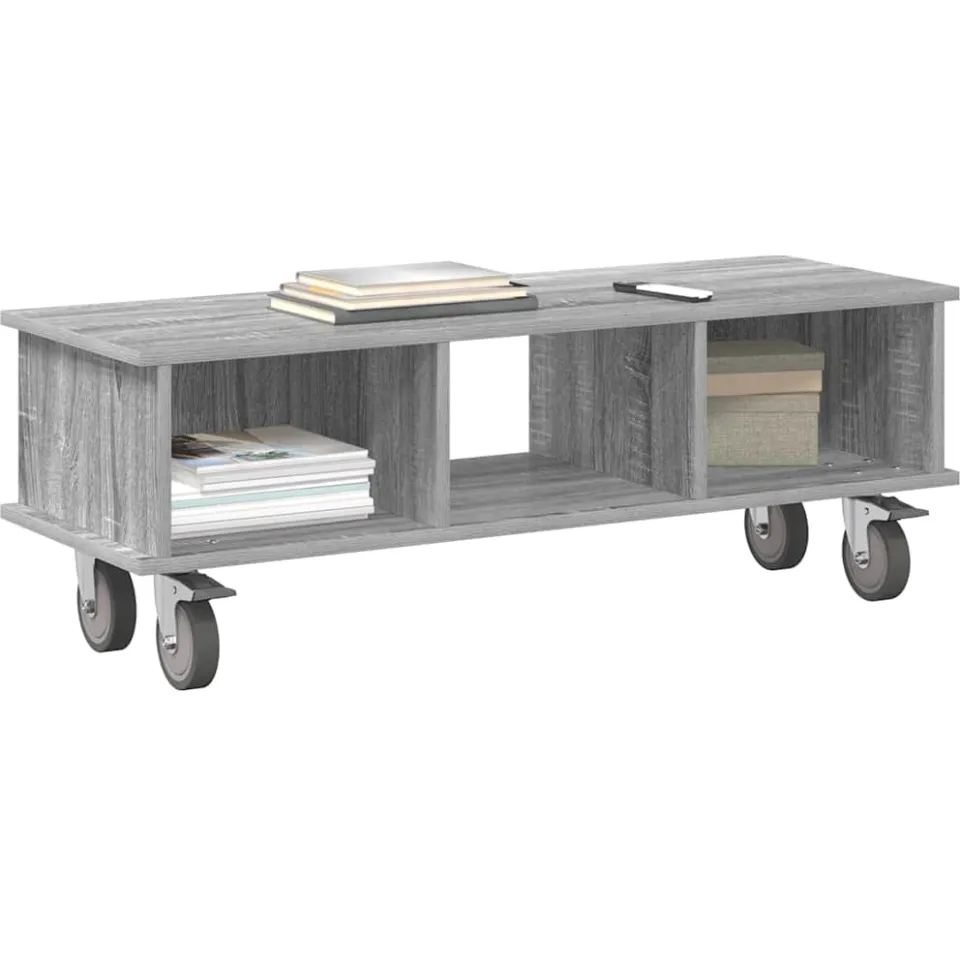 vidaXL TV-standaard 100 x 35 x 35 cm Grijs Sonoma Bewerkt hout