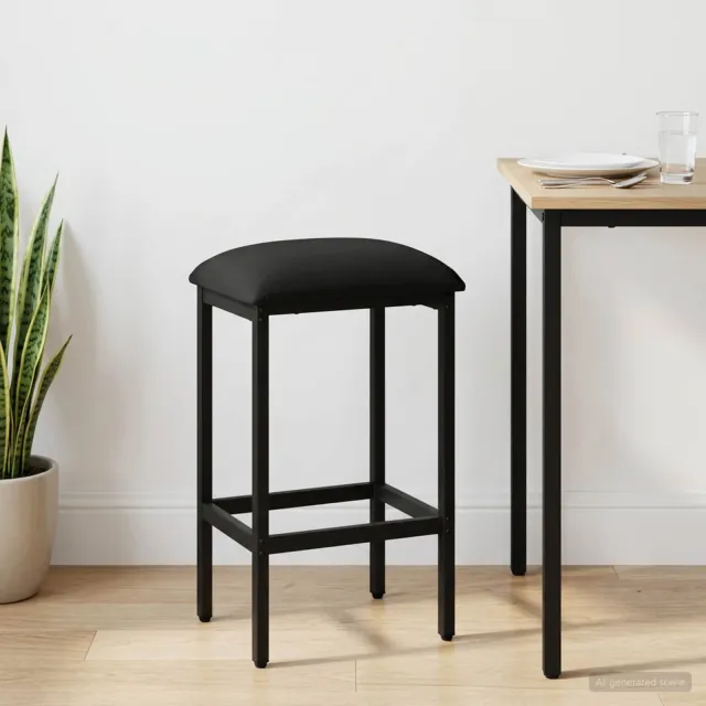 vidaXL Barkruk Zwart 40 x 32 x 74 cm Bewerkt hout, foto 2
