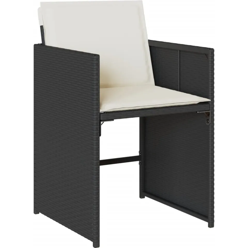 vidaXL 15-delige Tuinset met kussens poly rattan zwart