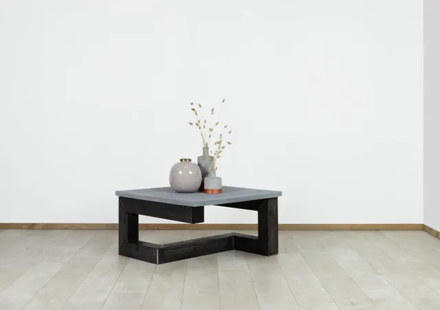 Betonlook salontafel Brogan met industriele poot