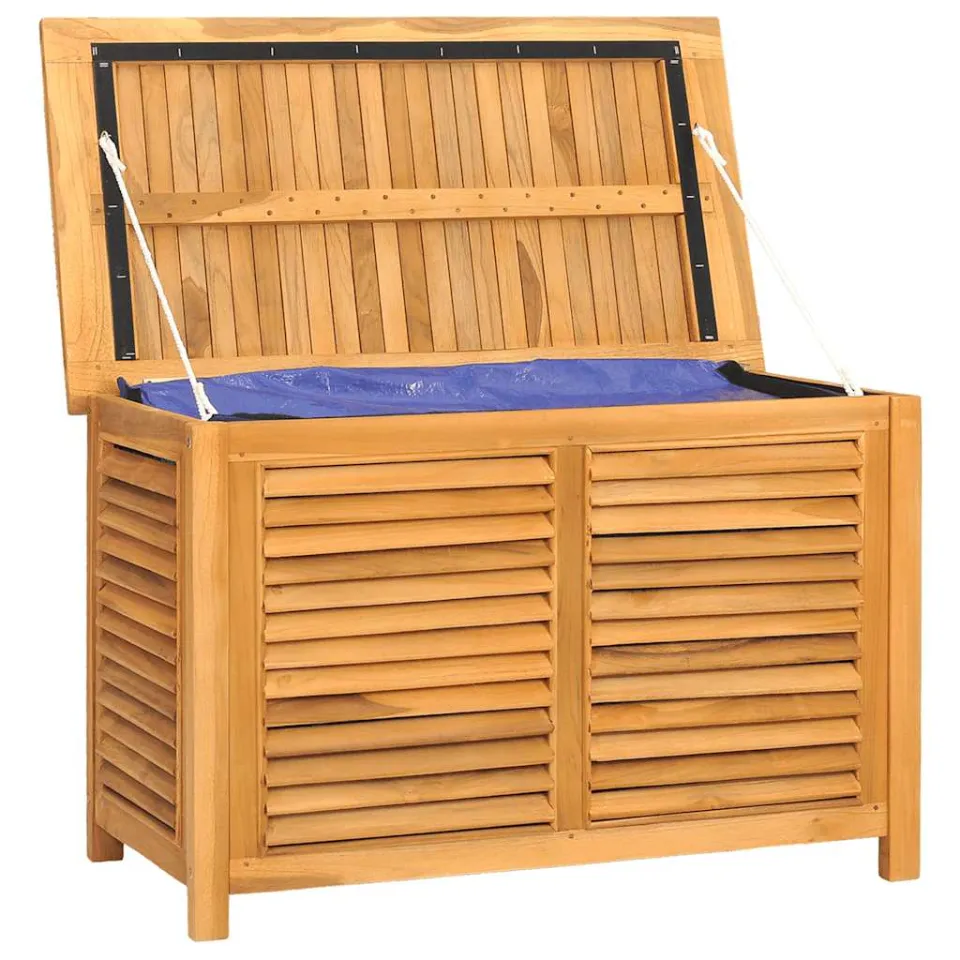vidaXL Tuinbox met zak 90x50x58 cm massief teakhout bruin, foto 4