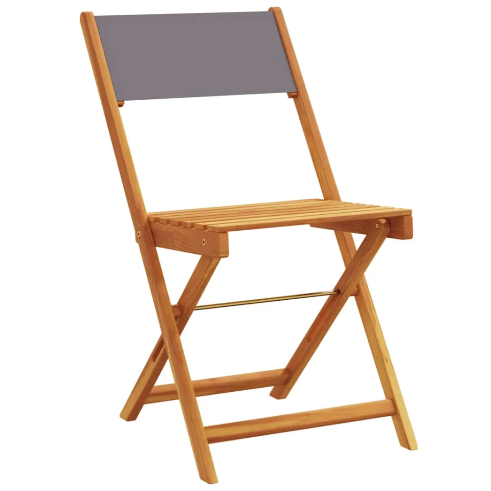 vidaXL 3-delige Bistroset stof en massief hout antracietkleurig Anthraciet