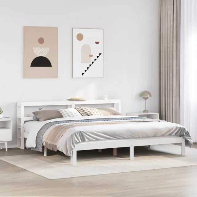 vidaXL Bedframe met hoofdeinde zonder matras 180x200 cm wit