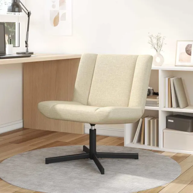 vidaXL Draaistoel Crèmekleurig 63 x 75 x 76 cm Stof