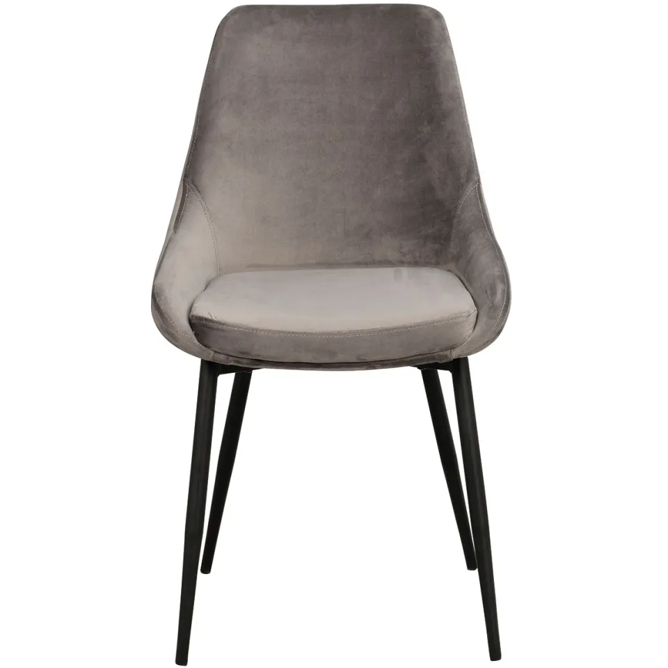 Rowico Home Sierra velvet eetkamerstoel grijs