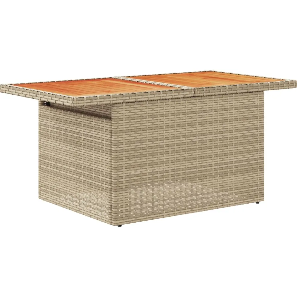 vidaXL 10-delige Loungeset met kussens poly rattan beige, foto 4