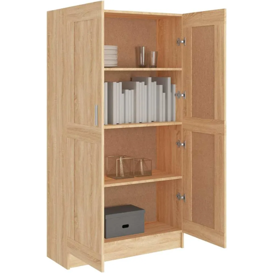 vidaXL Boekenkast 82,5x30,5x150 cm bewerkt hout sonoma eikenkleurig