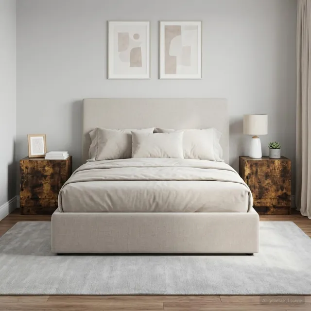 vidaXL Nachtkastje 2 st Gerookt eiken 43 x 34,5 x 47 cm Bewerkt hout, foto 2