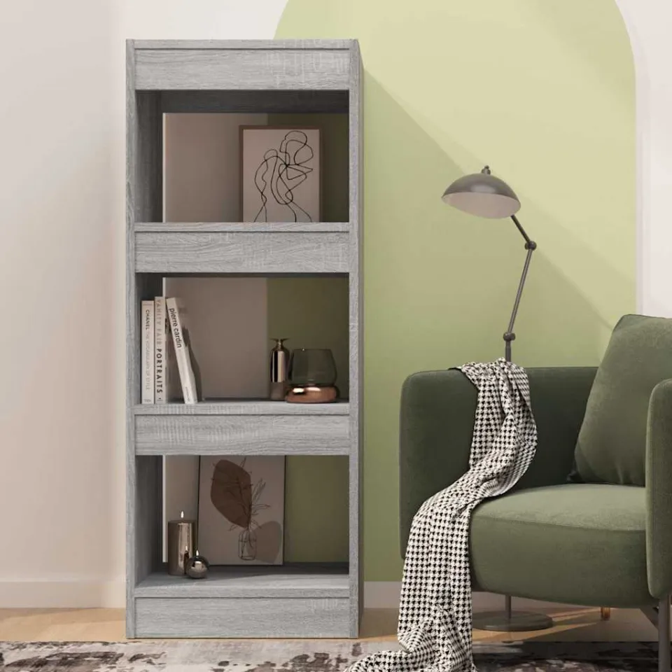 vidaXL Boekenkast/kamerscherm 40x30x103 cm bewerkt hout grijs sonoma, foto 3