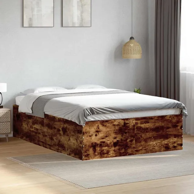 vidaXL Bedframe bewerkt hout gerookt eikenkleurig 120x200 cm