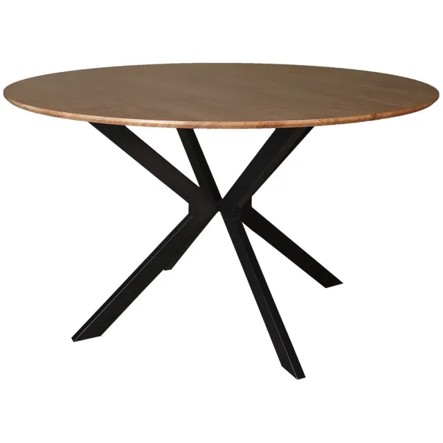 Lizzely Garden & Living Eettafel rond Ronsi bruin 130cm ronde tafel MDF eetkamertafel
