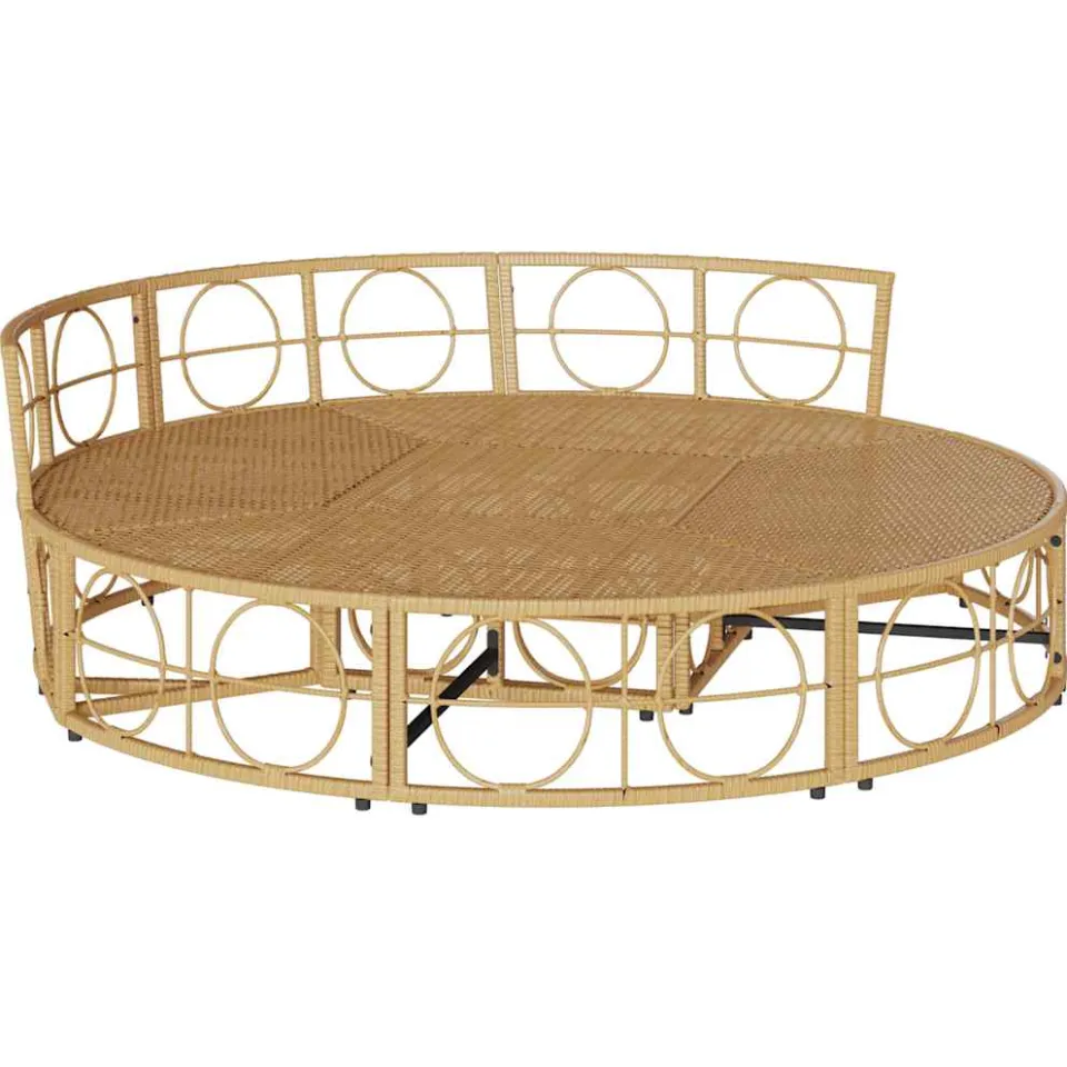 vidaXL Loungebed voor buiten zonder luifel poly rattan bruin, foto 4