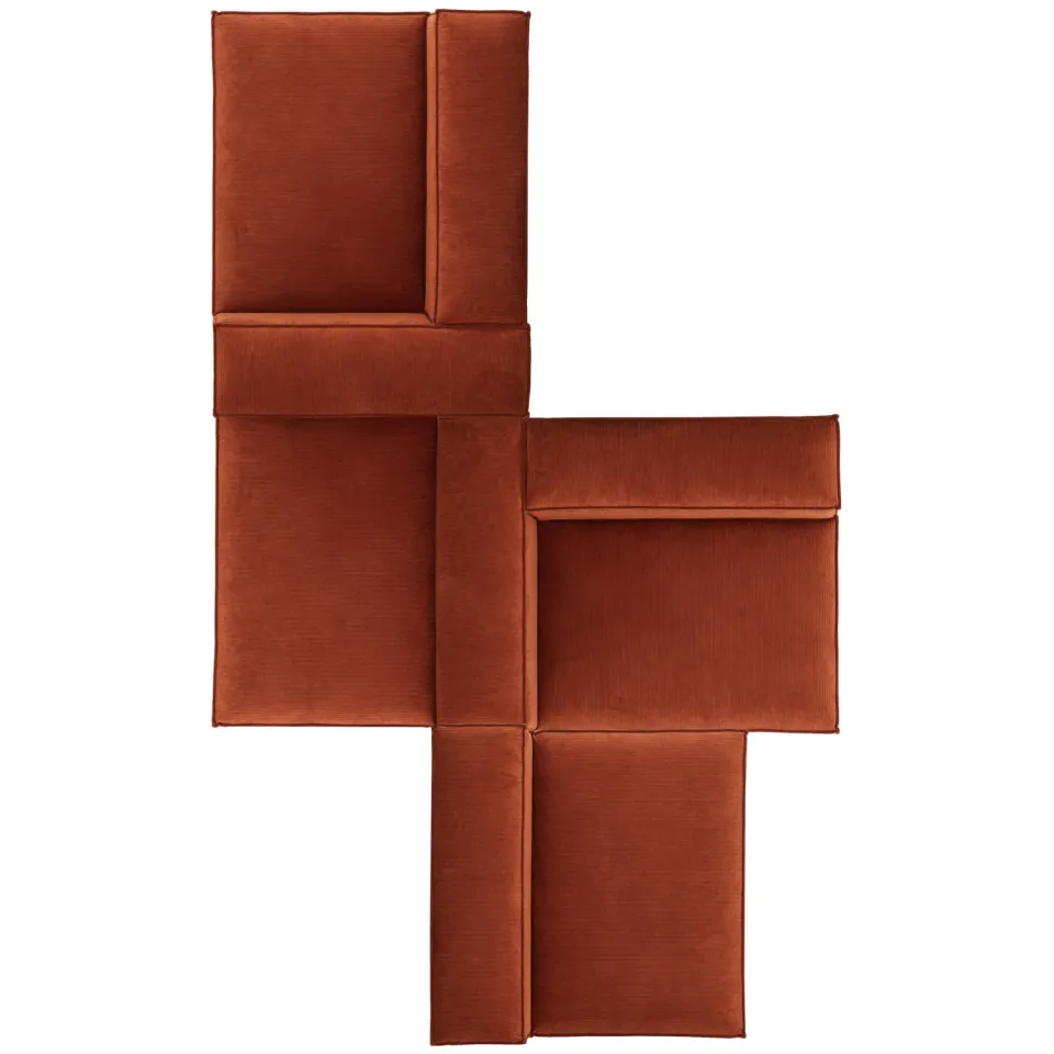 NOUS Living Igor III 4-zitsbank terracotta, foto 5