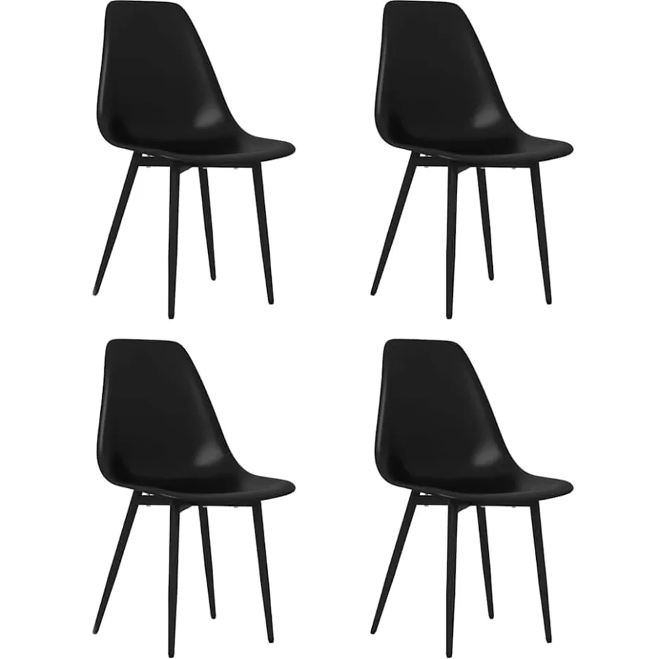 vidaXL Eetkamerstoelen 4 st PP zwart