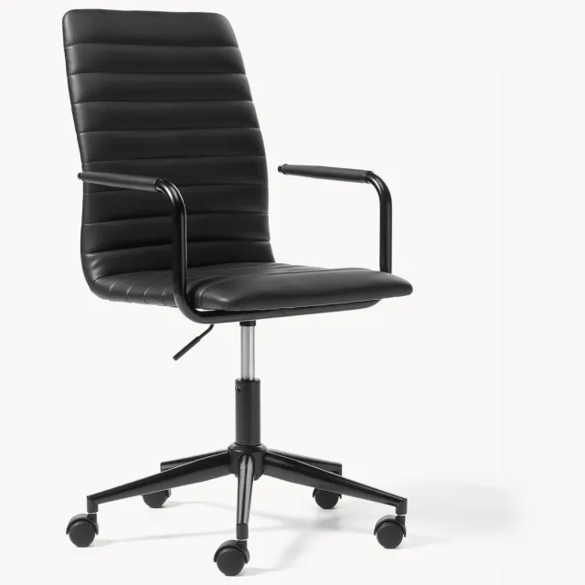 AC Design Kunstleren bureaustoel Winslow, in hoogte verstelbaar Zwart