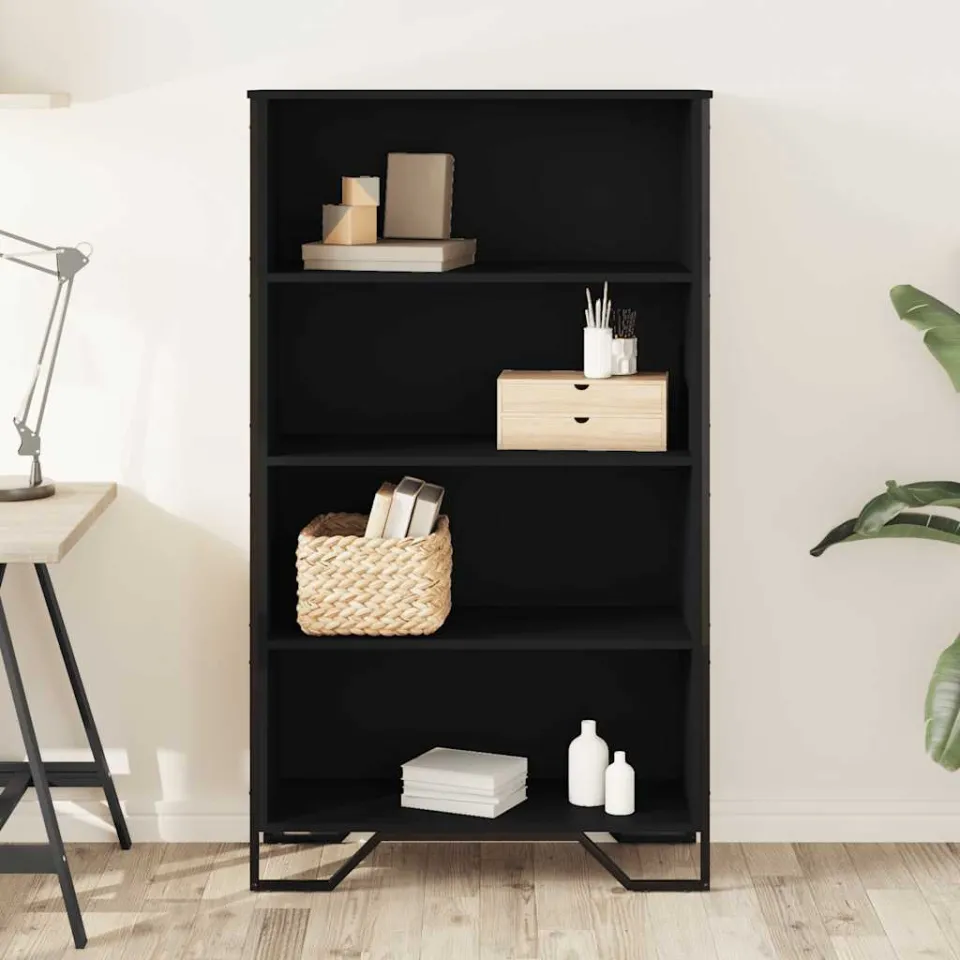 vidaXL Boekenkast 80x31x137,5 cm bewerkt hout zwart, foto 2