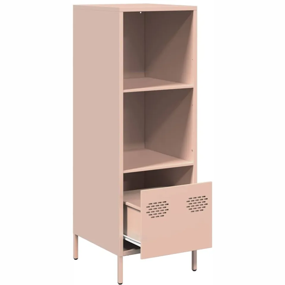vidaXL Hoge kast 35x39x103,5 cm staal roze, foto 3
