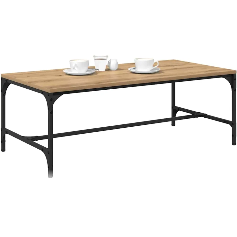 vidaXL Salontafel Artisan Eiken 100 x 50 x 35 cm Bewerkt hout Bruin