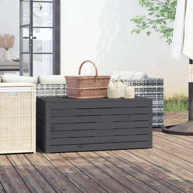 vidaXL Tuinbox 101x50,5x46,5 cm massief grenenhout grijs