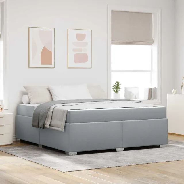 vidaXL Bedframe met matras Lichtgrijs 180 x 200 cm Stof