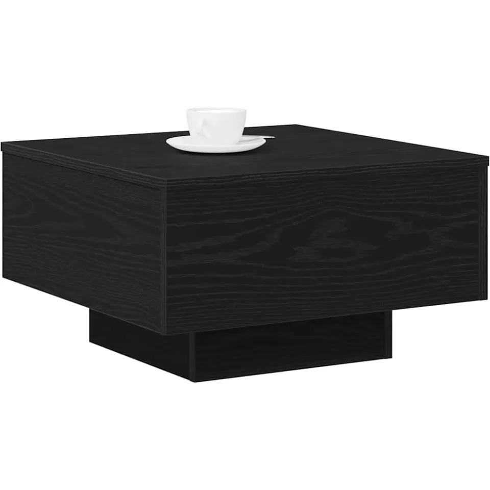 vidaXL Salontafel Zwart Eiken 55 x 55 x 31 cm