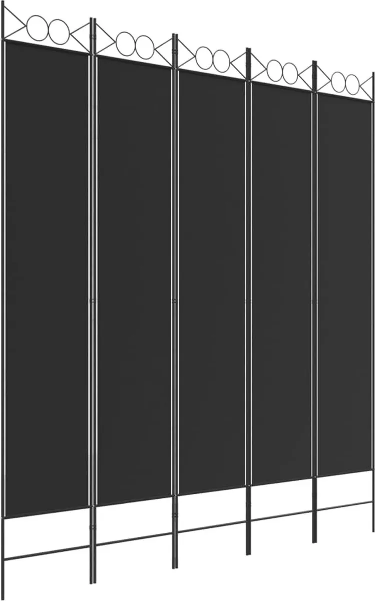 vidaXL Kamerscherm met 5 panelen 200x200 cm stof zwart, foto 3