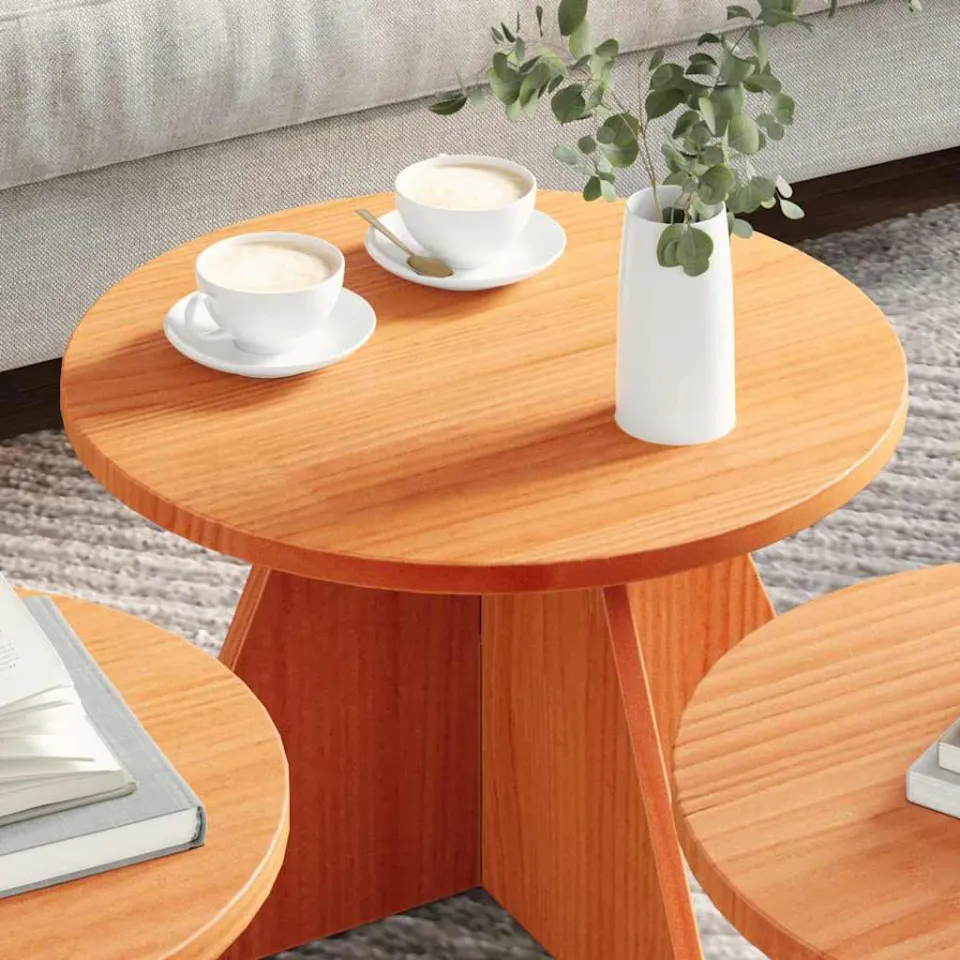vidaXL Salontafel 3 st Wasbruin 49 x 49 x 30 cm bruin, foto 3