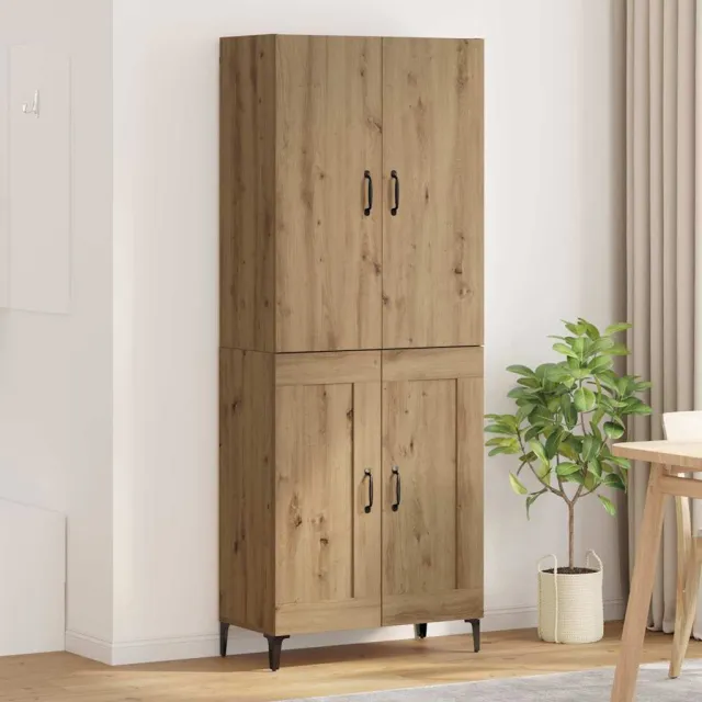 vidaXL Highboard Artisan Eiken 69,5 x 34 x 180 cm Bewerkt hout, foto 2