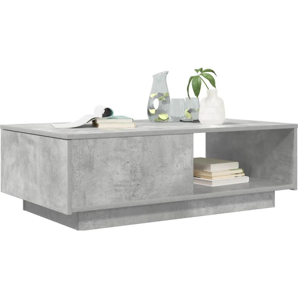 vidaXL Salontafel Beton Grijs 95 x 55 x 31 cm Bewerkt hout