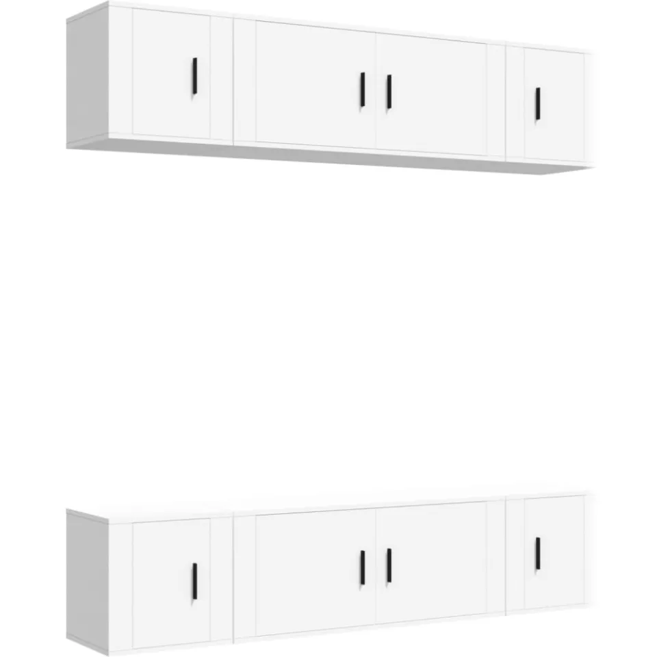 vidaXL 6-delige Tv-meubelset bewerkt hout wit, foto 3