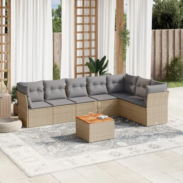 vidaXL Patio Sofa Set 7-zits Mix Beige en Lichtgrijs, foto 2