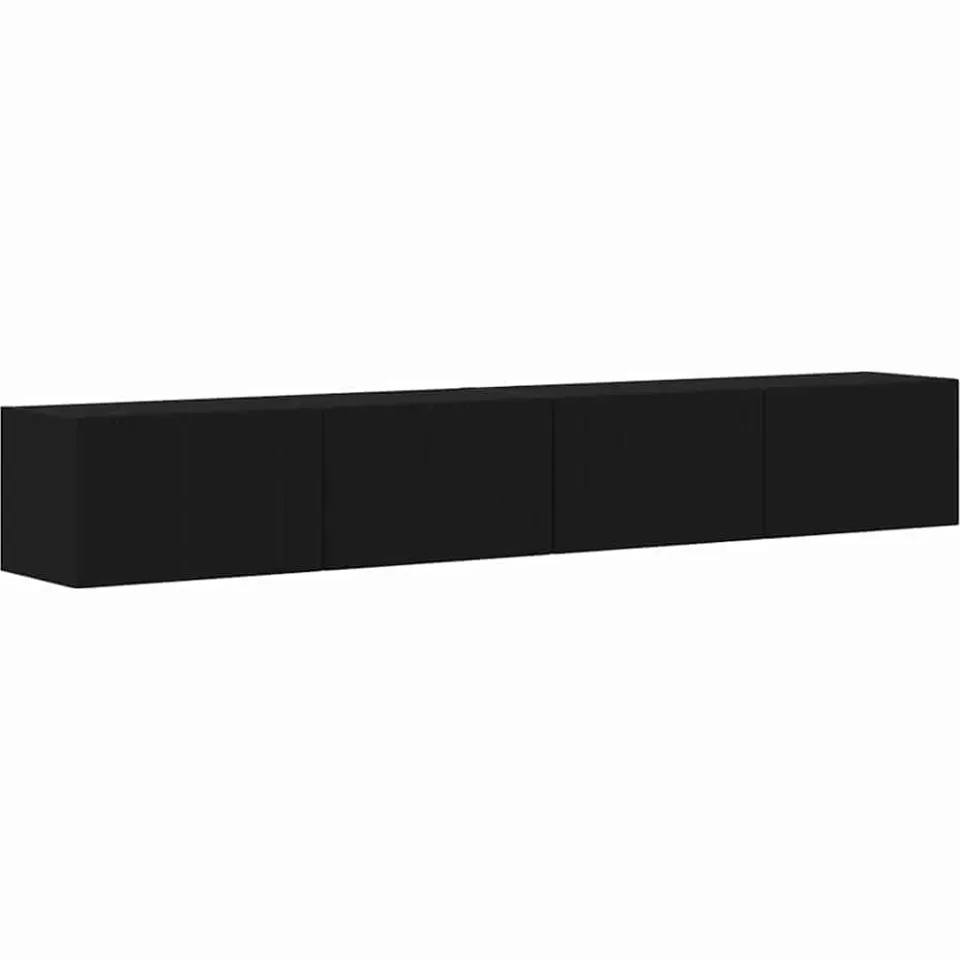 vidaXL TV Wandkast 2 st Zwart Bewerkt hout, foto 3