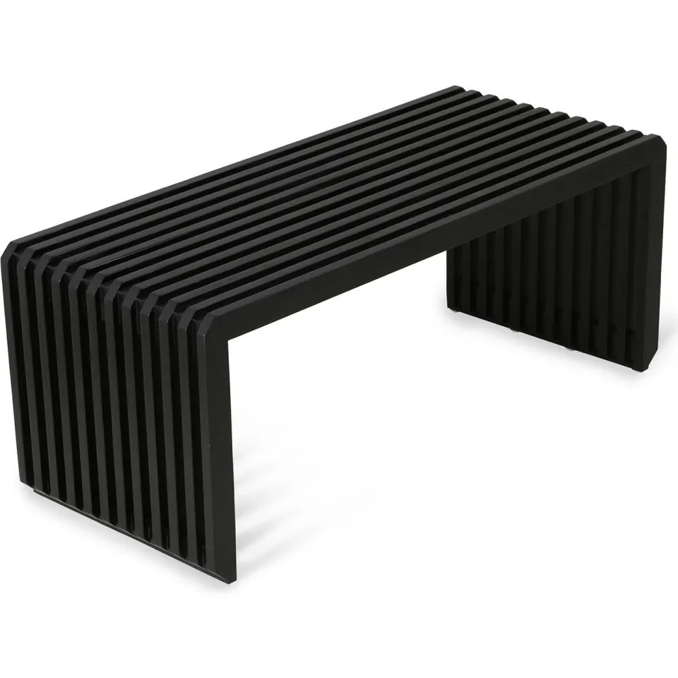 HKLIVING Slatted bankje zwart, foto 5