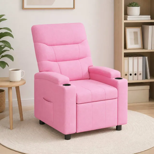vidaXL Ligstoel Roze 75 x 95 x 103 cm Stof, foto 2