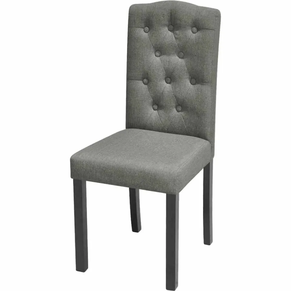 vidaXL Eetkamerstoelen 6 st stof grijs, foto 3