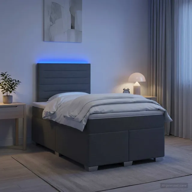 vidaXL Boxspringbed met matras Donkergrijs 120 x 200 cm Stof