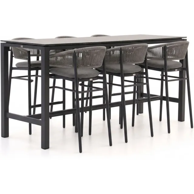 Bellagio tuinmeubelen Bellagio Panaro/Trecenta 225cm barset 7-delig Zwart