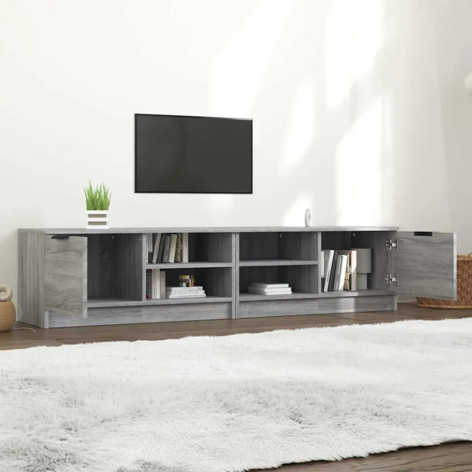 vidaXL Tv-meubelen 2 st 80x35x36,5 cm bewerkt hout grijs sonoma eiken, foto 3